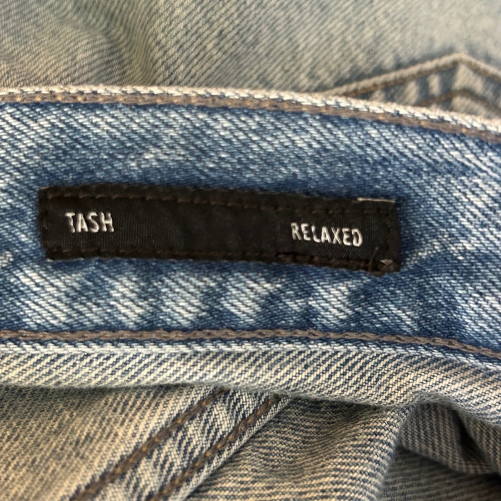 Edwin Tash Relaxed Straight Leg Distressed Ripped Jeans Button Fly 29- See Meas. - Picture 12 of 14
